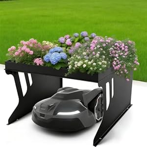Mähroboter Garage mit Pflanzbeet 80x66x48cm Metall Universal Dach Carport für Rasenmäher Überdachung Unterstand Rasenmähroboter Regenschutz Rostfrei Witterungsbeständig Sonnenschutz