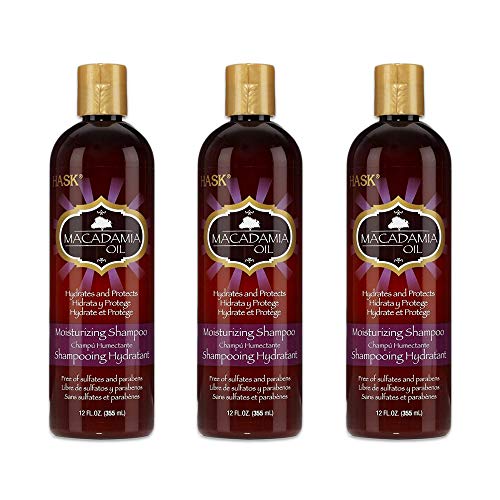 Hask Shampoo Macadamia Oil Moisturizing 12 Ounce (354ml) (3 Pack)