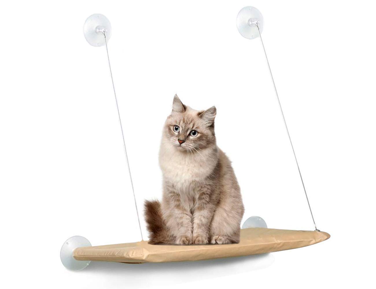 Mumoo Bear Cat Scratcher Cat Window Perch Window-Mounted Cat Bed, Brown