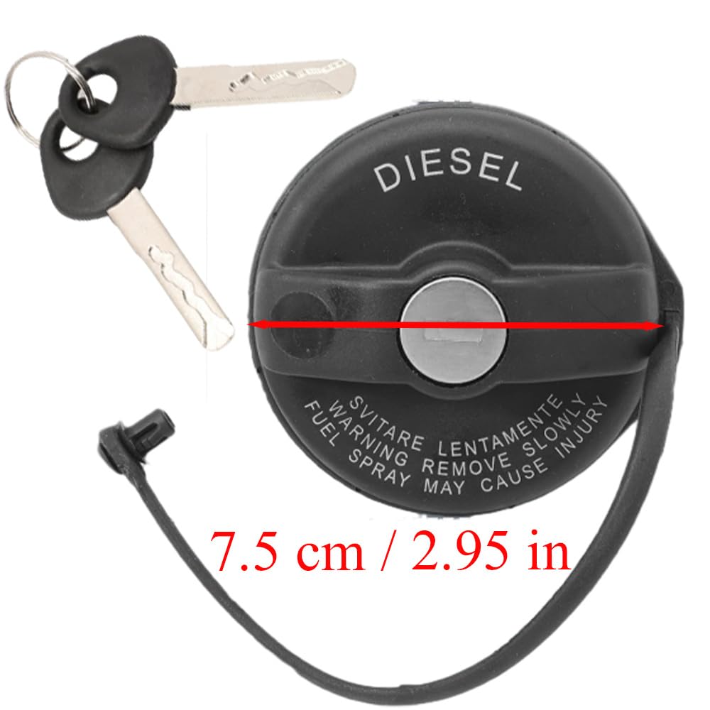 Tapón Depósito Combustible 71802900 Compatible con Boxer Jumper | Compatible con Fiat Ducato 250, Peugeot Boxer y Citroën Jumper 2006-2019, cierre con llave y 2 llaves