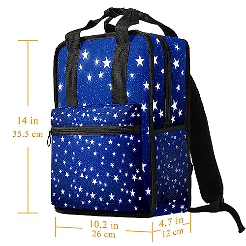 Sac à dos garçon étoiles bleu et multicolore à bretelles