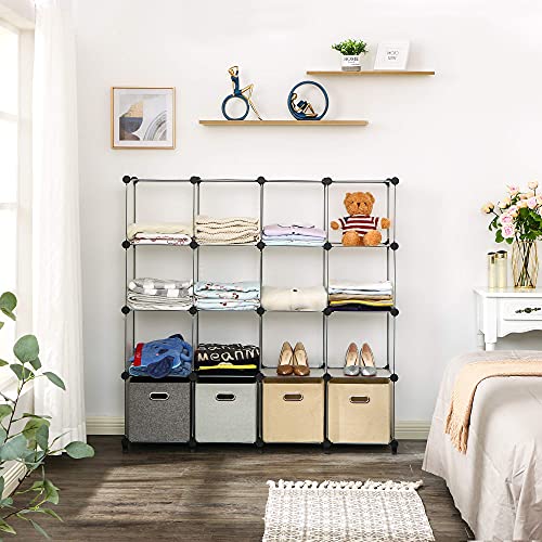 Anwbroad Cube Storage Organizer 16 Cubes Diy Closet Cabinet Bookshelf Kids Organizers And Storage For Bedroom Closet Organizer Cubby Shelving Plastic Bookcase Office Living Room White Ulcs016T #TOP6