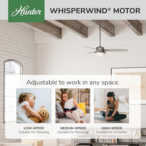 Image of Hunter Sentinel, Indoor, Ceiling Fan, 3 Blades, 52 inch, Brushed Slate
