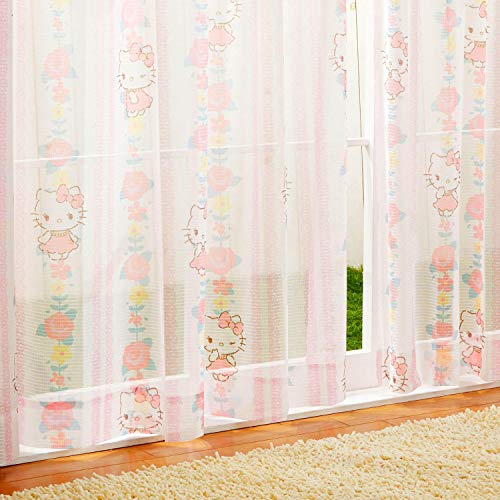 Amazon.co.jp: サンリオ(SANRIO) キティ レースカーテン2枚セット 幅100×198cm丈 SB-522-S