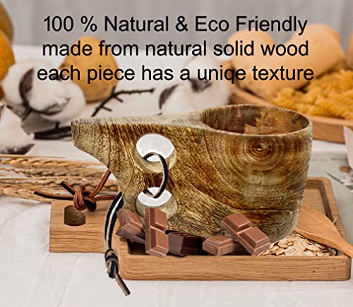 2X Dursten Kuksa Wood Camp Mug | Handmade Nodic Style Camping Wooden Cup Hiking Bushcraft Survival (7 Oz) #TOP7