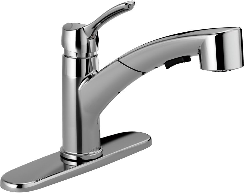 Delta 4140-DST Collins Single Handle Pull-Out Kitchen, Chrome