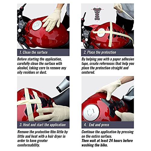 Paraserbatoio Tank Pad Adesivo 3D per Moto Slim Short Trasparente, 11.5 x 16.5 cm