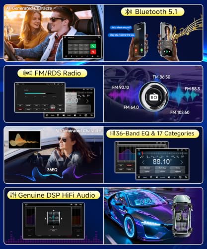 8-Core 4GB+64GB Car Radio for Toyota Camry 2006-2011 with Wireless Carplay Android Auto, 9 Inch Android 13 IPS Touch Screen Car Stereo Compatible with JBL, Support GPS WiFi BT FM RDS/DSP Camera SWC - image 5