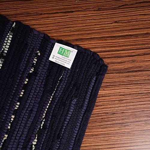 HOMEMONDE-Chindi-Table-Runner-14-x-72-Inches-Recycled-Cotton-Reversible-Rustic-Vintage-Style-Tabletop-for-Parties-Dining-Table-Wedding-Navy-Blue HOMEMONDE Chindi Table Runner 14 x 72 Inches Recycled Cotton Reversible Rustic Vintage Style Tabletop for Parties Dining Table Wedding Navy Blue