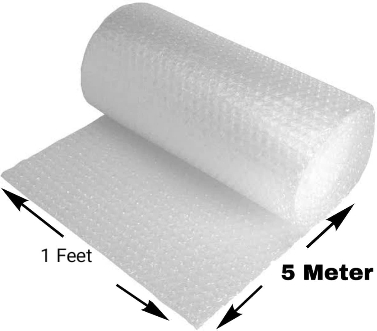 Gelmek Green 40 Gsm Air Bubble Wrap Packing Roll for Safety, packed in cartoon box -zero damage -Multipurpose Packing Needs 1.2 feet Wide (5 Meter length, Transparent) 500cm x 37 cm 2