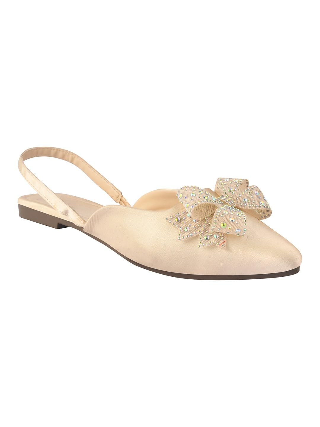 Women's Satin Slingback Flats with Bow Elegant Pointed Toe|| Slip-On Dress Shoes for Casual Comfortable or Party Footwear-image-19