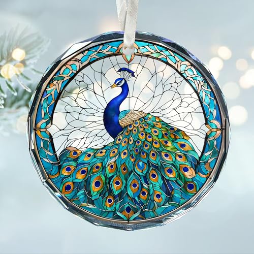 Peacock Ornaments for Christmas Tree - Peacock Christmas Ornaments, Colored Decorations...