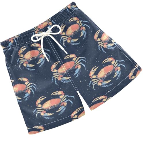 Pigsaly Boys Swim Trunks Colored Crab Underwater Watercolor Boys Board Shorts Swimsuit Swimwear Summer Bathing Suit 2T Multicolor
