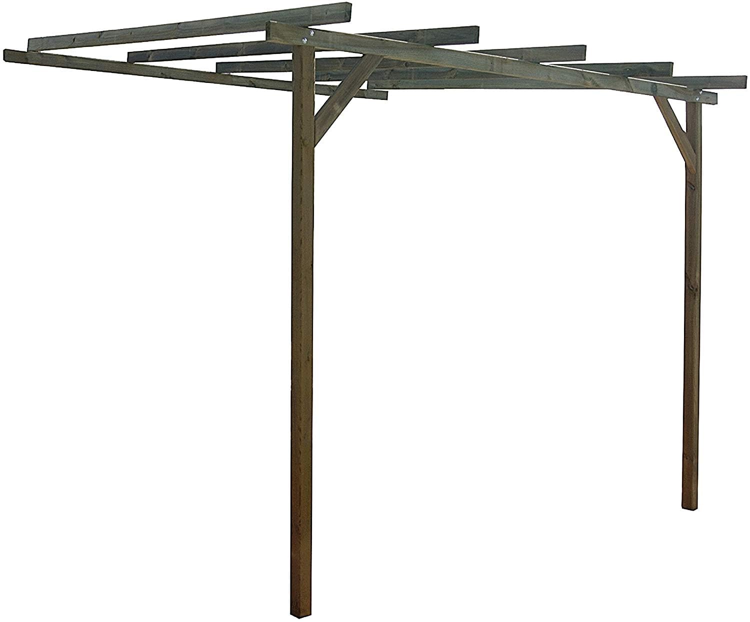 Pergola a schiera in legno Gamma Kai di vitaOrto: dove eleganza e natura si uniscono (legno di pino, 240 x 240 x 240 x 270 cm)