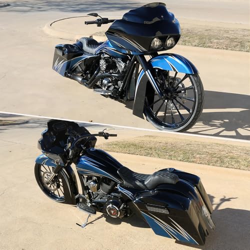 Image of Motorcycle Mirror,10mm Motorbike Rear View Mirror Irregular Shape Compatible with Harley Street Glide Electra Glide Road King Softail Touring Sportster and More (Black Leaf Shape)