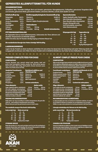 NaturVital Hundefutter trocken | 12 KG | speziell für Jagdhunde | Trockenfutter mit Geflügel, Schwein & Rind | Kaltgepresstes Alleinfuttermittel für Ihren Hund von AKAH