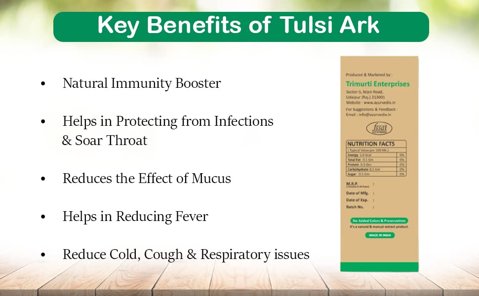 Image of Tulsi Ark 200 ml | Holy Basil (Tulsi) Hydrosol | Supports Immunity, Respiratory & Daily Wellness | Natural Herbal Liquid | Pure Taste & Aroma | FSSAI Certified