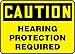 Accuform Signs MPPA630VS Adhesive Vinyl Safety Sign, Legend"Caution Hearing Protection Required", 10" Length x 14" Width x 0.004" Thickness, Black on Yellow