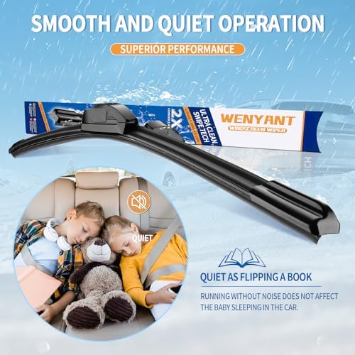 Wenyant 26"+18" Compatible with Honda Civic 2016-2020 Accord 2003-2007 Front Windshield Wiper Blades for My Car Original Equipment Automotive Replacement (Set of 2) - 3