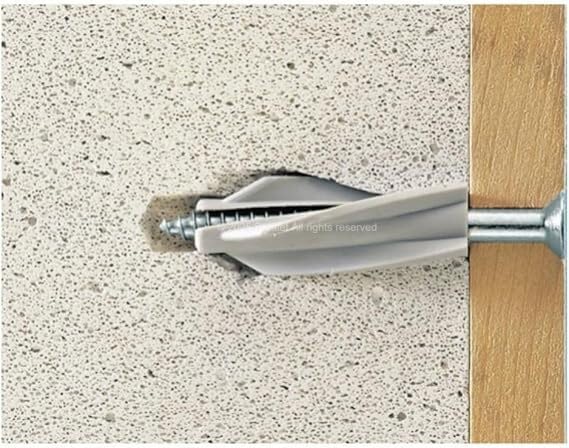 Proalet Gazbeton ve Ytong Dübeli - Yüksek Taşıma Kapasiteli, Kanatlı Tasarım - 100 Adet Paket (8 mm)