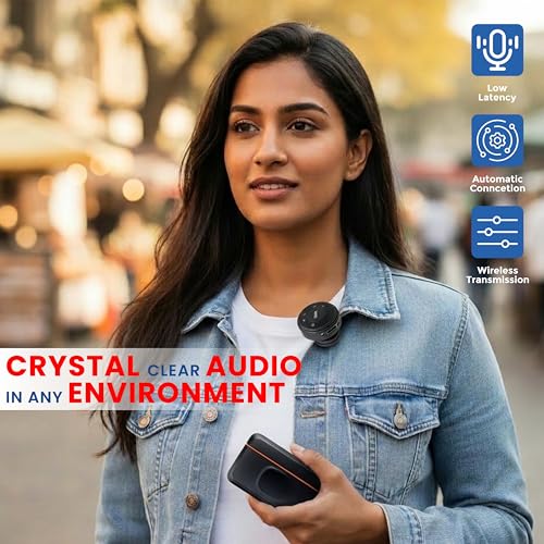 Image of MAK Dual Wireless Lavalier Microphone with ANC & Charging Case, Type-C and Lightning Connector 8-Pin Receiver, 2.4GHz Collar Mic for iPhone, Android, Vlogging, Streaming, Video Recording