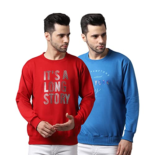 Image of Mack Jonney Fleece Round Neck Printed Sweatshirt for Men (Pack of 2)-SW 44 MRN 45 OLV 02-P