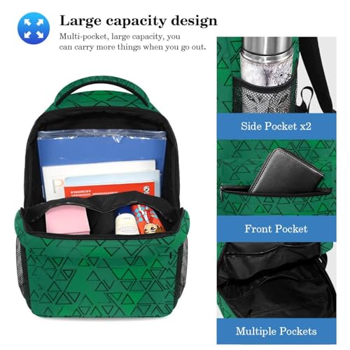 Cartable ado triangle vert géométrique pour éviter le mal de dos - 3