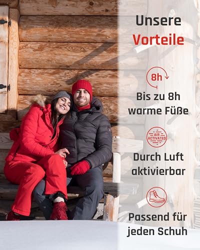 TerraTherm Wärmesohlen luftaktiviert – 8h warme Füße – 5, 10 oder 30 Paar Sohlenwärmer – 100% natürliche Wärme – wärmende Schuheinlagen - 10 Paar M