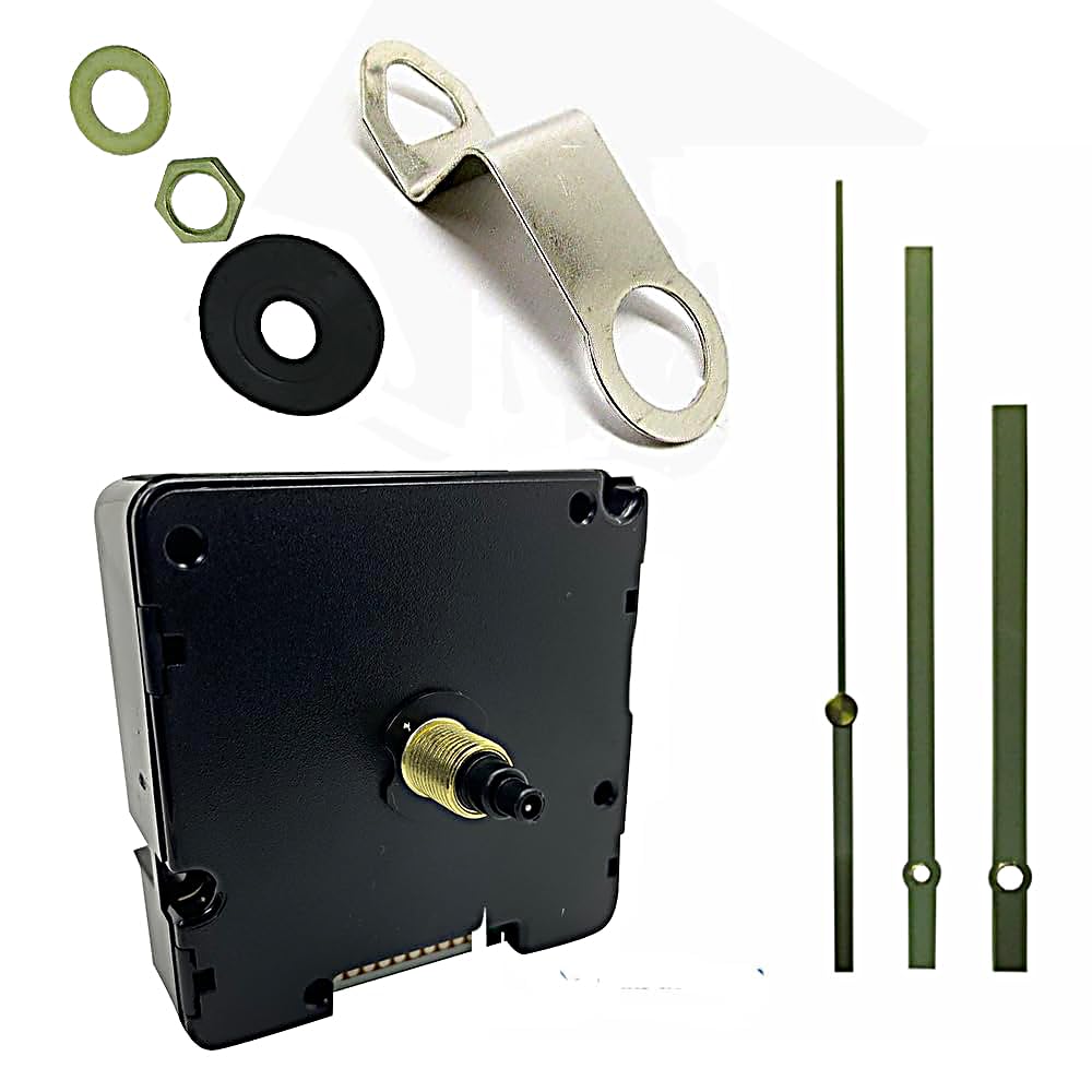 Ticking Battery Operated Automic UK Radio Controlled Clock Movement Mechanism/Motor Quartz MSF Signal (1, 130mm Gold Metal Hands)