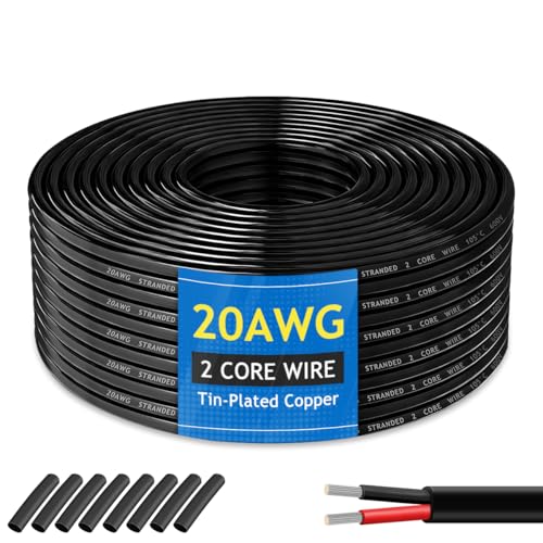 Câble électrique de calibre 20 gainé fil cuivre étamé 2 conducteurs 30m basse tension