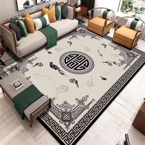 Tapis gamer sol noir XXL 120x190 oriental lavable - 2