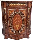 empire kommode Breite 100 cm Casa Padrino Empire Kommoden Schrank mit Marmorplatte Mahagoni Intarsien - Barock Möbel Kommode