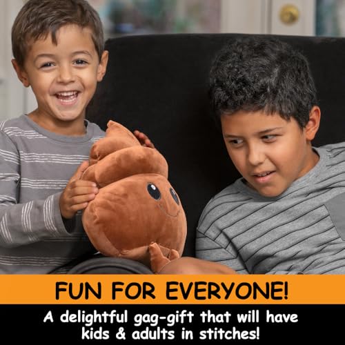 Image of Twiddler Toys Poop Emoji Fart Noise Maker - Large 11 inch Plush Pillow Toy with 20 Hilarious Farting Sounds - Funny Gag Gift for Friends and Coworkers