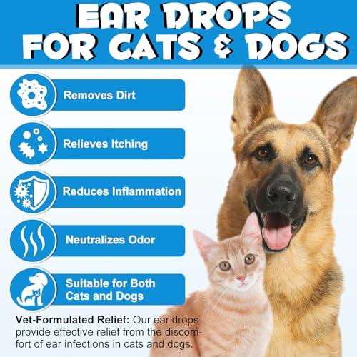 CiAIplw Ohrentropfen für Hunde und Katzen 60ml, Ohrreiniger gegen Ohrmilben, Juckreiz & Geruch, Sanfte Ohrenpflege ohne Alkohol… – Ansicht 6