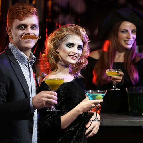 6 Stück Schnurrbart zum Ankleben,Fake Bart Fasching,Klebebart Künstlicher,Moustache Detektiv 80er Oberlippenbart Cosplay Kostüm für Halloween Weihnachten