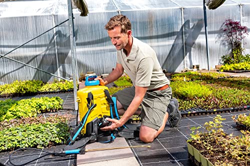 GLORIA Akku Rückensprüher Pro 1200 li-on | 12 l Drucksprüher für Pflanzenschutz & Unkrautvernichter | Bequeme Tragegurte | Gartenspritze ohne Pumpen | Kompatibel mit BOSCH 18V Akku, separat erhältlich