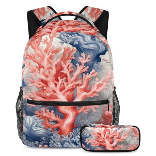 Cartable de grande capacité fini les sacs trop petits lot de 2 corail