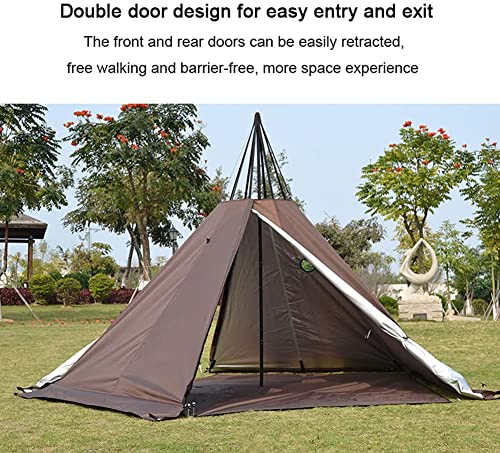 Tipi Hot Tent Outdoor Teepee with Stove Hole, Waterproof, White 430 x 260 cm - Image 8