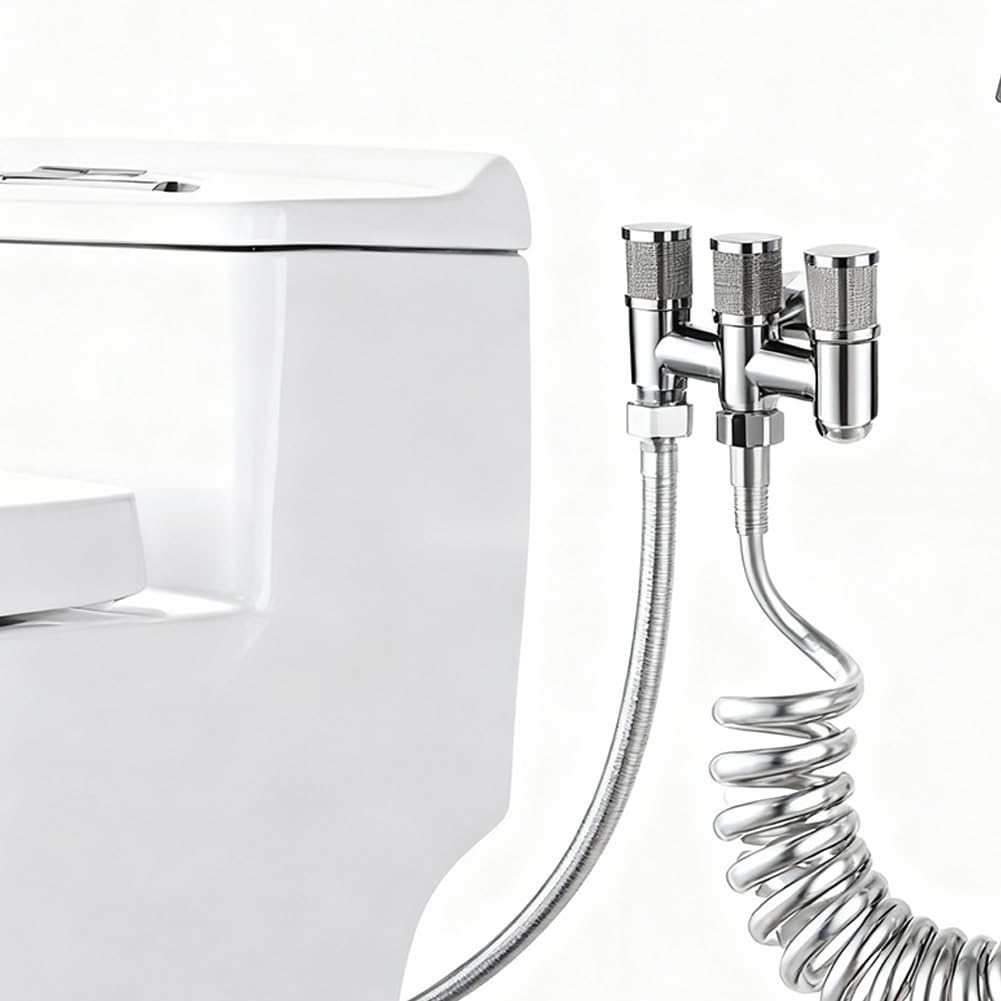 Válvula de conmutación de 3 vías, válvula de esquina combinada de 1/2 pulgadas con conexión para lavavajillas y conexión doble, interfaz de rosca de acero inoxidable resistente a la presión, para