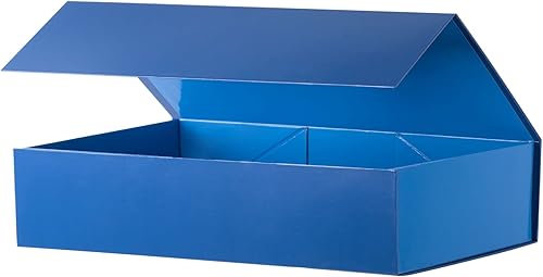Caja de regalo azul extragrande de 19 x 16 x 6 pulgadas, enorme caja de regalo, caja de regalo grande con tapa cierre magnético, caja de propuesta