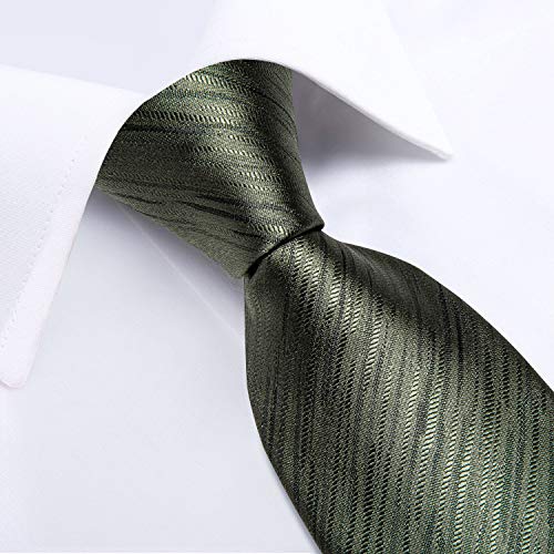 Image of DiBanGu Extra Long Tie for Men 63 inch XL Silk Necktie Set | Pocket Square and Cufflinks, Big and Tall, Jacquard Woven, Gift Box, Paisley /Plaid /Solid /Striped, for Weddinng Party Business