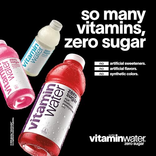Image of vitaminwater Squeezed Lemonade Zero Sugar, Flavored Water Beverage Bottles, 20 fl oz, 12 Pack