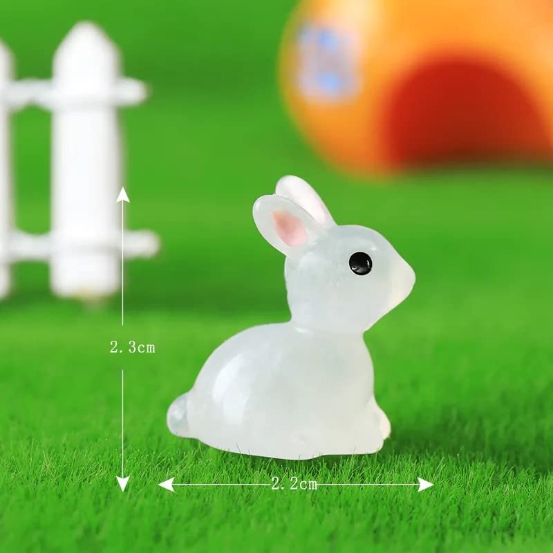 Chocozone Pack of 20 Cute Rabbit Miniatures Garden Decoration Gifts Home Decor Garden Decor (Luminous Rabbit) - Image 3 thumbnail