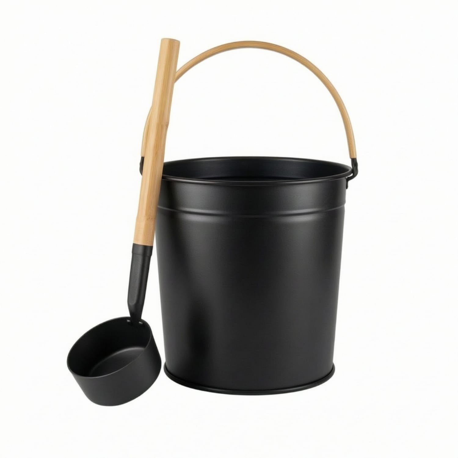 Matte Black Sauna Pail with Ladle Resistente Al Calor Aluminum Sauna Pail Long-Lasting Cubeta Duradero for Homeowners, Spa, Steam Room, Black-image-28