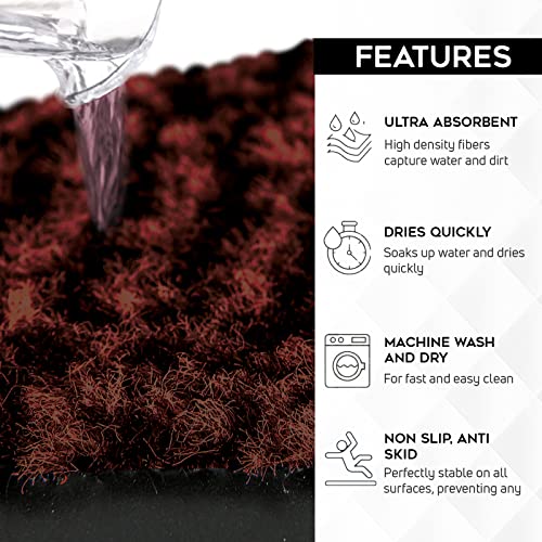 Lexell Washable Door Mat for Indoor & Outdoor, Highly Absorbent Non-Slip FloorMat - Image 3