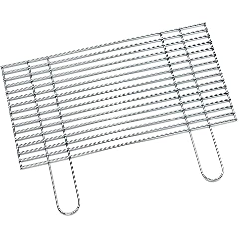 FLAMMBURO Grillroste eckig 58x30 cm - In verschiedenen Größen erhältlich, aus verchromtem Stahl, Stabstärke 4,8 mm, Grill-Aufsatz, Rost, Grillgitter, BBQ (58 x 30 cm) Cover