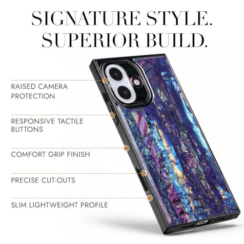 Image of COCOMII Rectangle for iPhone 16 Plus Case, Milky Way Abalone Shell