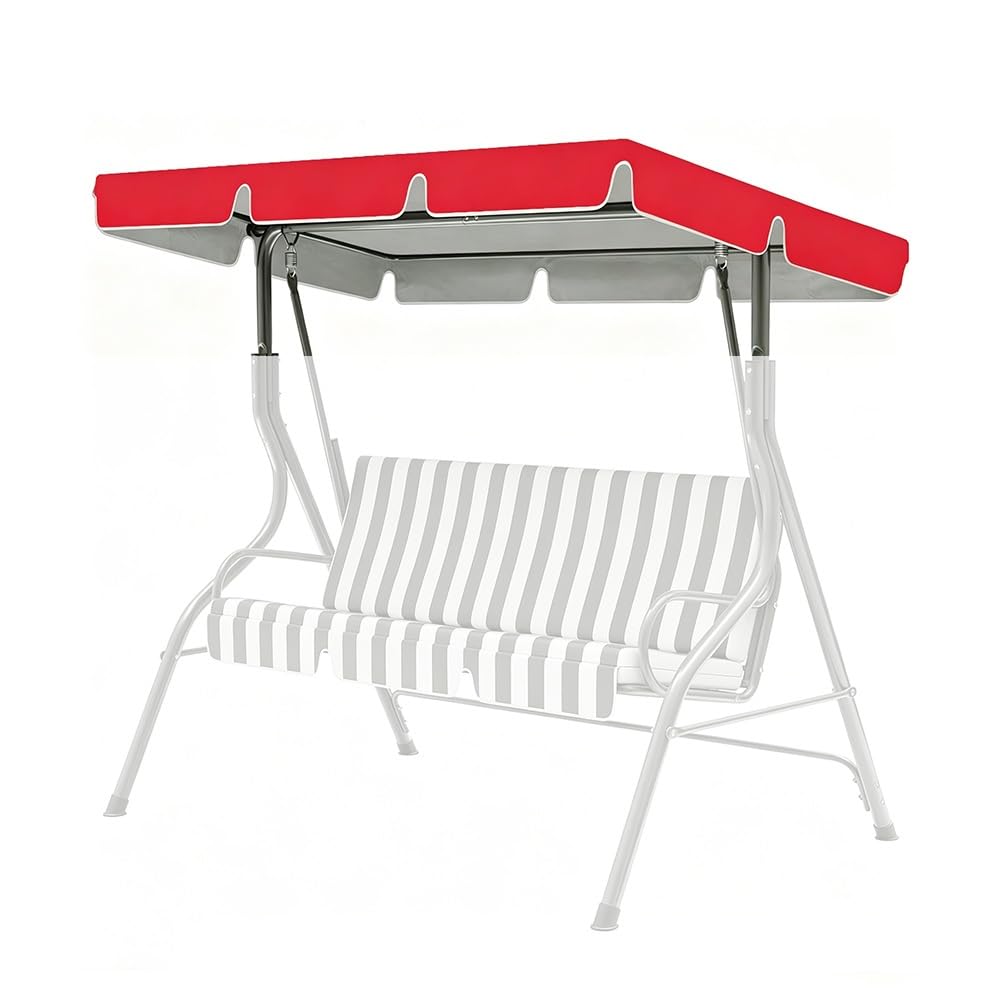 BEWEGNLNHK 2-3 Outdoor Swing Canopy Replacement Cover, Waterproof Swing Canopy Replacement Cover 56x47in 65x45in 75x52in 77x49in 98x73in Garden Swing Seat Canopy Cover(Red,164x114cm/65x45in)