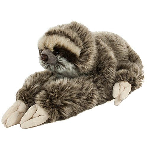 Preisvergleich Produktbild Teddys Rothenburg Kuscheltier Faultier 30 cm liegend grau / braun Plüschfaultier