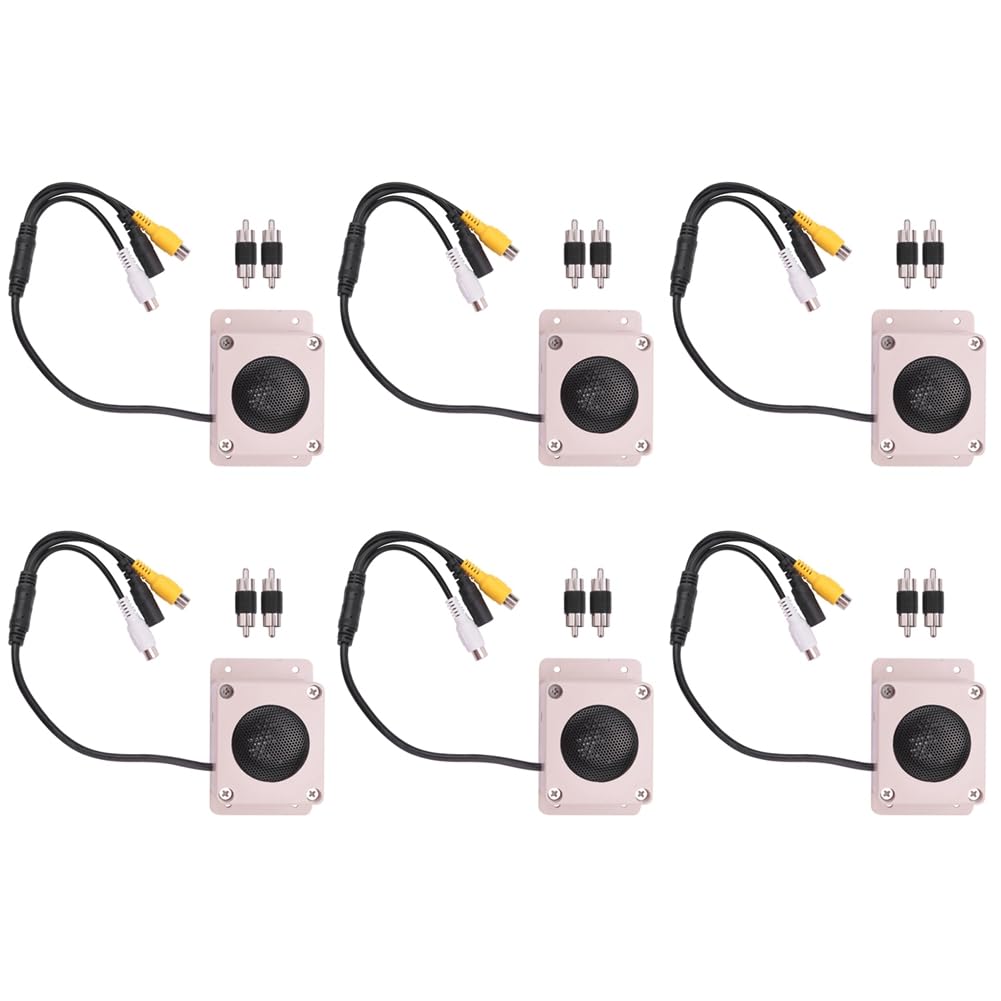 6X Dispositivo de Altavoz de Micrófono para Cámara de Seguridad Impermeable Al Aire Libre para Cámara IP Grabación de Audio Interfono de Radio Bidireccional